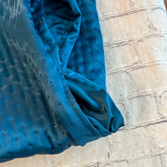 MORGAN TAYLOR INTIMATES ROYAL BLUE PATTERN WITH POCKETS TASSEL ZIP UP ROBE LARGE - Picture 9 of 9